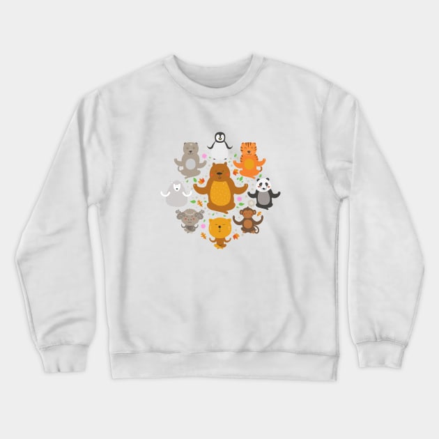 Peaceful Animals Crewneck Sweatshirt by artlahdesigns